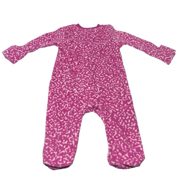 NIKE BABY GIRL'S FOOTED Fleece SLEEP AND PLAY PLAYFUL PINK WHITE NWT 6 MONTHS - Picture 3 of 8